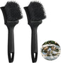 2 Pcs Brush for Bird Baths Black Hard Bristle Cleaning Brush with Ergonomic Handle Utility Bird Bath Cleaner for Bird Feeder Bath Accessories Fountain Outdoor Cleaning