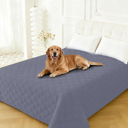 Waterproof Dog Bed Cover Pet Blanket, Soft Couch Cover for Dogs Washable, Non-Slip Dog Blanket Protect Furniture Couch Sofa Car for Puppy Large Dogs Cat (52x82 Inch, Grey Blue)