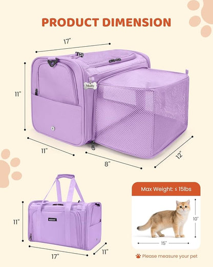 MIDOG Cat Carrier Soft for Small to Medium-Sized Cats,Up to 25 Lbs, TSA Airline Approved Soft Sided Pet Carrier