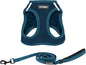 Best Pet Supplies Voyager Step-in Air All Weather Mesh Harness and Reflective Dog 5 ft Leash Combo with Neoprene Handle, for Small, Medium and Large Breed Puppies - Set (Blue), XS