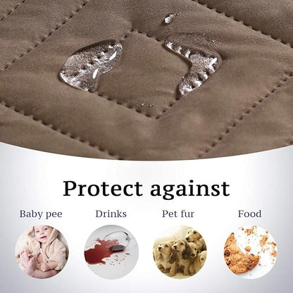 H.VERSAILTEX Reversible Loveseat Cover Furniture Protector Anti-Slip Water Resistant 2" Elastic Straps Couch Covers Pets Fit Sitting Width Up to 54"(Oversized Loveseat: 75" x 98", Taupe Brown/Beige)