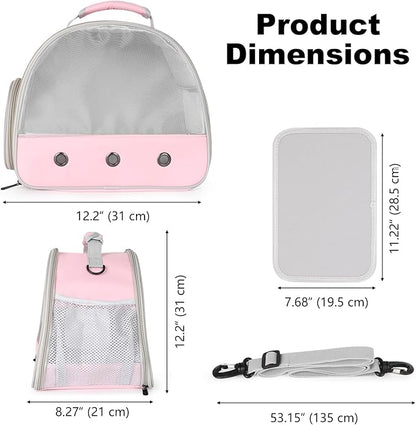 Ventilation Carrier for Bearded Dragon,Guinea Pig Carrier,Guinea Pig Carrier for 2,Reptile Travel Carrier for Lizards Sugar Glider Hedgehog Rat Parrot Birds,Airline Approved Pink