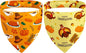 Thanksgiving Dog Bandanas with Snap Button, 2 Pack Adjustable Fall Bandanas for Small, Medium, and Large Dogs, Pumpkin Pet Scarf for Autumn Costume Accessory & Photo Shoot (Large)