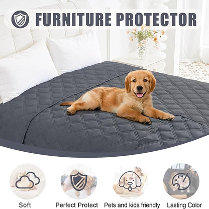 Smiry Waterproof Dog Bed Cover Blanket 40x50, Soft Reversible Pet Blanket, Washable Leakproof Cats Dogs Couch Cover for Sofa, Couch, Furniture, Dark Grey/Dark Grey