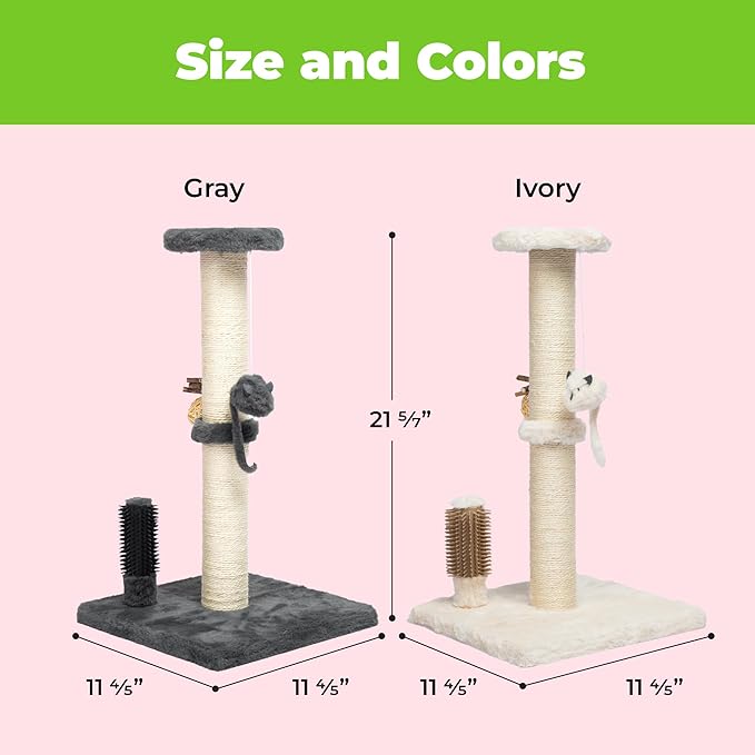 Best Pet Supplies Catify Cat Scratcher, Fun Interactive Scratchers, Posts, Poles, Claw Safe, Furniture Saver Indoor Play Support Natural Cat Behaviors Heavy Duty - Gray