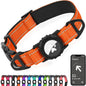 Joytale Airtag Dog Collar, Reflective Pet Collar with Waterproof AirTag Holder, Dual D-Rings, Soft Padded Adjustable for Extra Small and Puppy Dogs, Orange, XS
