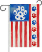 Dyrenson 4th of July Dog Cat Paw Prints Decorative Garden Flag, Patriotic America Watercolor Yard Outside Home Decorations Pet Lover Gift, American USA Burlap Outdoor Small Decor Double Sided 12 x 18