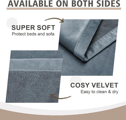 Ameritex Pet Bed Blanket Reversible 100% Waterproof Velvet Super Soft for Sofa and Bed