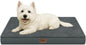 Comfort Dog Bed for Small Dogs & Cats, Waterproof Dog Crate Mat Orthopedic Egg Crate Foam with Washable Removable Cover, Gray