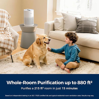 Purivortex Air Purifiers for Home, Quiet HEPA Air Filter for Pollen, Smoke, Dust, Pet Dander, Odor, Hair, Covers Up to 880 Sq Ft (Model: PX500 White with Fragrance Sponge)