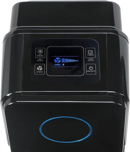 GermGuardian Air Purifier for Home with HEPA Pure Filter, for Wildfire Smoke, Pet Dander, Pollen, Odors, Large Rooms Up To 870 Sq. Ft., Removes 99.97% Pollutants, UV-C Light, 28", AC5350B, Black