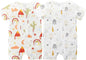 Unisex Summer Trendy 2-Pack Rompers Short Sleeve Zipped Bodysuit Infant Cotton Outfits