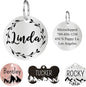 Ultra Joys Stainless Steel Pet ID Tags - Personalized Front and Back Engraving, Round Tag Vine Design, Silver Small
