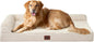 EHEYCIGA Extra Large Dog Bed Othorpedic, Memory Foam XL Dog Bed with Washable Removable Cover, Waterproof Pet Sofa Couch XLarge Size Dogs with Nonskid Bottom, 44x32x6.5, Beige