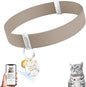 Stretch Elastic Cat Collar with Bell - Adjustable Non Breakaway Lightweight Kitten Collar for Cats - Quick Release Pet Supplies and Gifts (Brown)