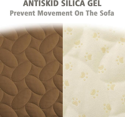 Ameritex Waterproof Pet Bed Cover Anti-Slip Dog Bed Blanket for Sofa and Furniture Waterproof New Pattern Design (Camel, 30x90 Inch (Pack of 1))