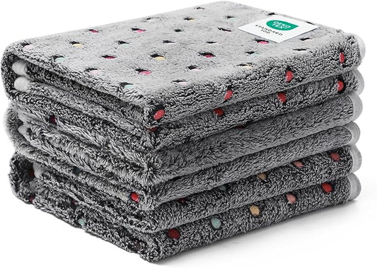Luciphia 1 Pack 3 Blankets Super Soft Cute Dot Pattern Pet Blanket Flannel Throw for Dog Puppy Cat Large(41x31), Grey