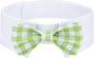 Segarty Dog Bow Tie for Neck Girths 12.6-15.7 inch, Adjustable Green Plaid Bowtie Collar for Dogs, Pet Neck Tie Tuxedo Comfortable Cotton Pets Grooming Accessories for Wedding Holiday Birthday Party