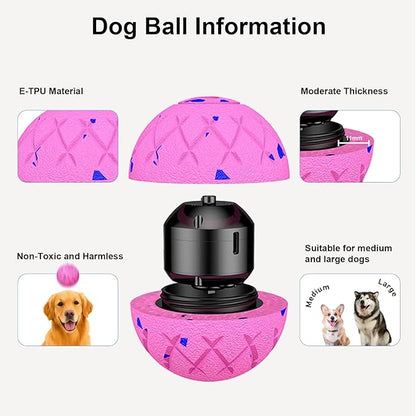 Interactive Dog Ball, Automatic Moving, Bouncing and Rotating, Silent Foam Material, IP54 Waterproof Rating, Smart Active Rolling, Stimulation Toys for Medium and to Keep Them Busy (Pink)