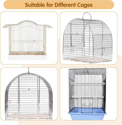 Bird Cage Seed Catcher, 60-118'' Large Bird Cages Cover, 31.5'' H Adjustable Nylon Bird Cage Mesh Net, Soft Airy Bird Cage Skirt Guard Accessories for Parrot Parakeet Macaw (Gray)