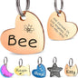 Anavia Small Size Dog Cat ID Tags, Small/XS Personalized Color Plated Stainless Steel Puppy Kitten Name Tags, Customized Engraved Nameplate Pet Collar Tag (Rose Gold, Heart)