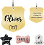 Ultra Joys Cat ID Tag Personalized Pet Tags, Durable Stainless Steel Small Pet Mini Dog Cat Tag Lightweight - Shield Tag in Gold