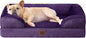 EHEYCIGA Orthopedic Dog Bed for Medium Dogs, Waterproof Memory Foam Medium Dog Beds with Sides, Non-Slip Bottom and Egg-Crate Foam Pet Couch Bed with Washable Removable Cover, Purple