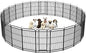 Heavy Duty Dog Playpen: 24 Steel Panels 47" Height, Square Steel Pipe with Reinforced Crossbars, 54FT 227 Sq.ft Portable Fence for Yard RV Camping, Snowy Black