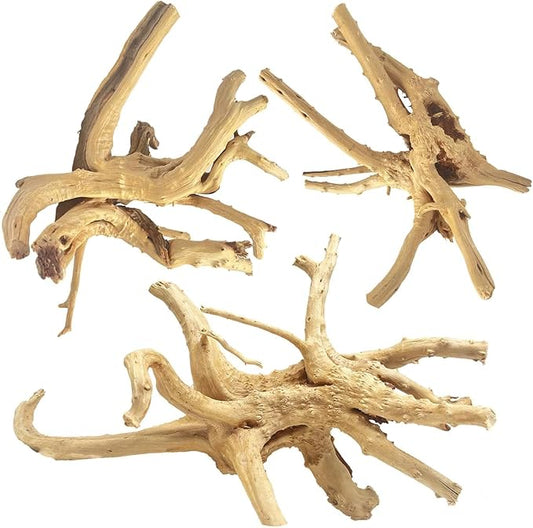 Jorewood Natural Large Spiderwood Driftwood for Aquarium Decor Rptile Fish Tank Decoration Assort Branch 7-11'' 3 Pcs