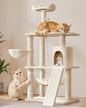 Yaheetech 63.5in Extra Large Cat Tree Condo with Sisal-Covered Scratching Post Plush Perch Hammock, Cat Tower Activity Center Kitten Furniture Play House
