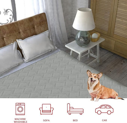 Waterproof Blanket 2 Pack Dog Bed Cover with Non-Skid Bottom, Couch Cover for Dogs, Mattress Protector Furniture Protector, Bed Couch Sofa(52" X 82")