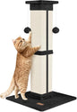 Cat Scratching Post 33 inch for Indoor Cats, High Cat Scratch Post Black, Cat Tree for Full-Body Stretching, Protect Your Furniture