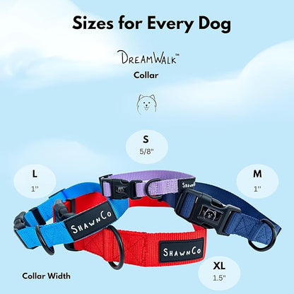 ShawnCo Dream Walk Dog Collar- Premium, Adjustable and Comfortable Pet Collar for Small, Medium, Large and Extra Large Dogs (L, Midnight)