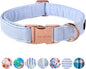 Unique style paws Dog Collar Metal Buckle Blue Stripe Collar Gift Durable Cute Collar for Small Medium Large Boys Girls Dogs