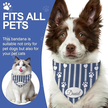 Personalized Dog Bandana Custom Name & Design, Premium Custom Dog Bandana for Small Medium Large Dogs, Soft Fabric Pet Scarf Personalized Pet Accessories Gift (Premium Elegant, Medium)