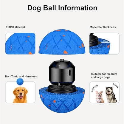 Interactive Dog Ball, Automatic Moving, Bouncing and Rotating, Silent Foam Material, IP54 Waterproof Rating, Smart Active Rolling, Stimulation Toys for Medium and to Keep Them Busy (Blue)