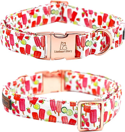 Lionheart glory Dog Collar, Dog Collar with Bow, Popsicle Print Girl or Boy Dog Bowtie Collar Cute Pet Collar Gift for X-Large Dog