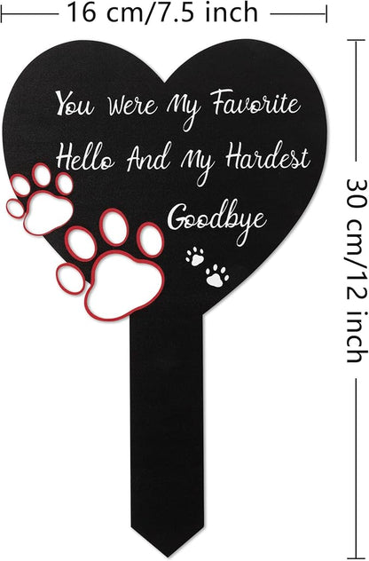 BUoonyer Pet Memorial Graves Markers for Dogs Cats, Pet Cemetery Headstones Decorations, Metal Cross Stake Grave Stones Decor, Graveyard Remembrance Graveside Sign for Garden Outdoor Outside Yard