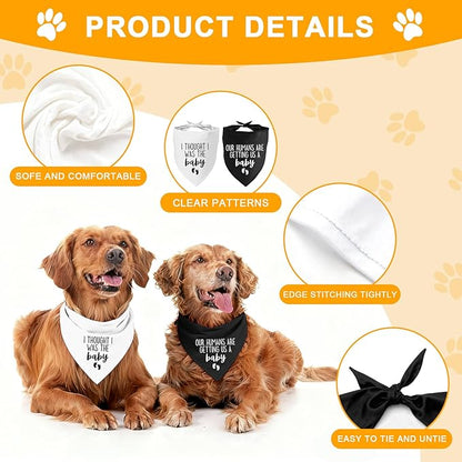 Baby Security Dog Bandana - Pregnancy Reveal Accessory for Dogs, Pets Triangle Scarf for Small Medium Large Dogs, Baby Announcement Pet Scarf Pet Accessories for Dog Lovers, 2 Packs