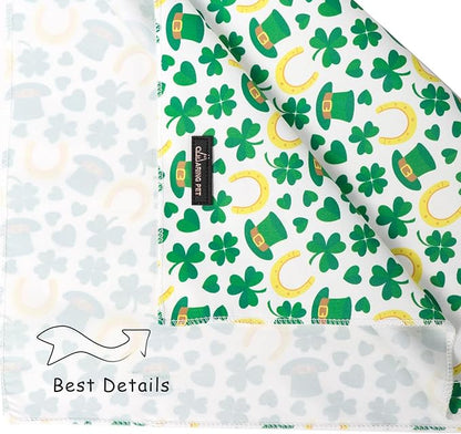 ARING PET St Patrick's Day Dog Bandana, Cute Green Shamrocks Pet Bandanas Scarf Triangle Bibs Handkerchief for Puppy Small Medium Large Boy Girl Dogs-S