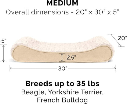 Furhaven Replacement Dog Bed Cover Ultra Plush Faux Fur & Suede Contour Luxe Lounger, Machine Washable - Cream, Medium (Pack of 2)