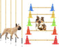 Dog Agility Training Hurdle Cone Set, Adjustable Dog Agility Equipment Obstacle Course Backyard Equipment for Pet Exercise
