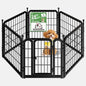 Dog Playpen for Indoor & Outdoor, 24 inch 6 Panels Metal Puppy Playpen for Puppies/Small Dogs, Portable Pet Fence for Yard, Camping, Travelling, Black