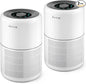 2 Pack Air Purifier for Home Bedroom with H13 True HEPA Filter for Smoke, Smokers, Dust, Odors, Pollen, Pet Dander | Quiet 99.9% Removal to 0.1 Microns | White Available for California