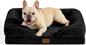 Bedsure Orthopedic Dog Bed Medium Size Dogs - Washable Medium Dog Cat Bed Waterproof, Comfort Pet Couch Sofa with Washable Removable Cover, Pets Bed with Nonskid Bottom, Black, 28"