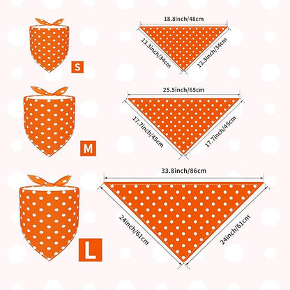30 Pack Large Polka Dot Dog Bandanas Stitch Dog Bandana Bulk Reversible Print One Side XXL Polyester Scarves Party Grooming L