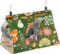 Rypet Winter Warm Bird Nest House - Hanging Hammock Velvet Shed Hut Cage Plush Fluffy Birds Hideaway Sleeping Bed Fuzzy for African Grey Cockatoo and Other Amazon Parrot Large（Green）