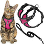 Voyager Escape-Proof Step-in Lock Cat Harness & 5ft Neoprene-Handle Leash Set All-Weather Mesh with Reflective Stitching for Small to Large Cats by Best Pet Supplies, Black Trim-Fuchsia (327), XS