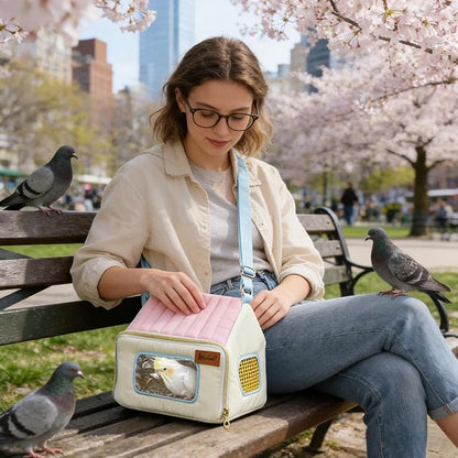 Bird Carrier - Breathable Portable Warm Waterproof Pet Bag | Bird Travel Carrier Cage for Pigeons, Animals, Offices, Outings, Travel, Vehicle, Car, Road Trip, Daily Use, Indoor, Outdoor