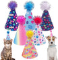 6pcs/Pack Dog Birthday Hat Party Hats Supplies for Small Medium Doggie Puppies Cat Kitten Decorations Grooming Accessories